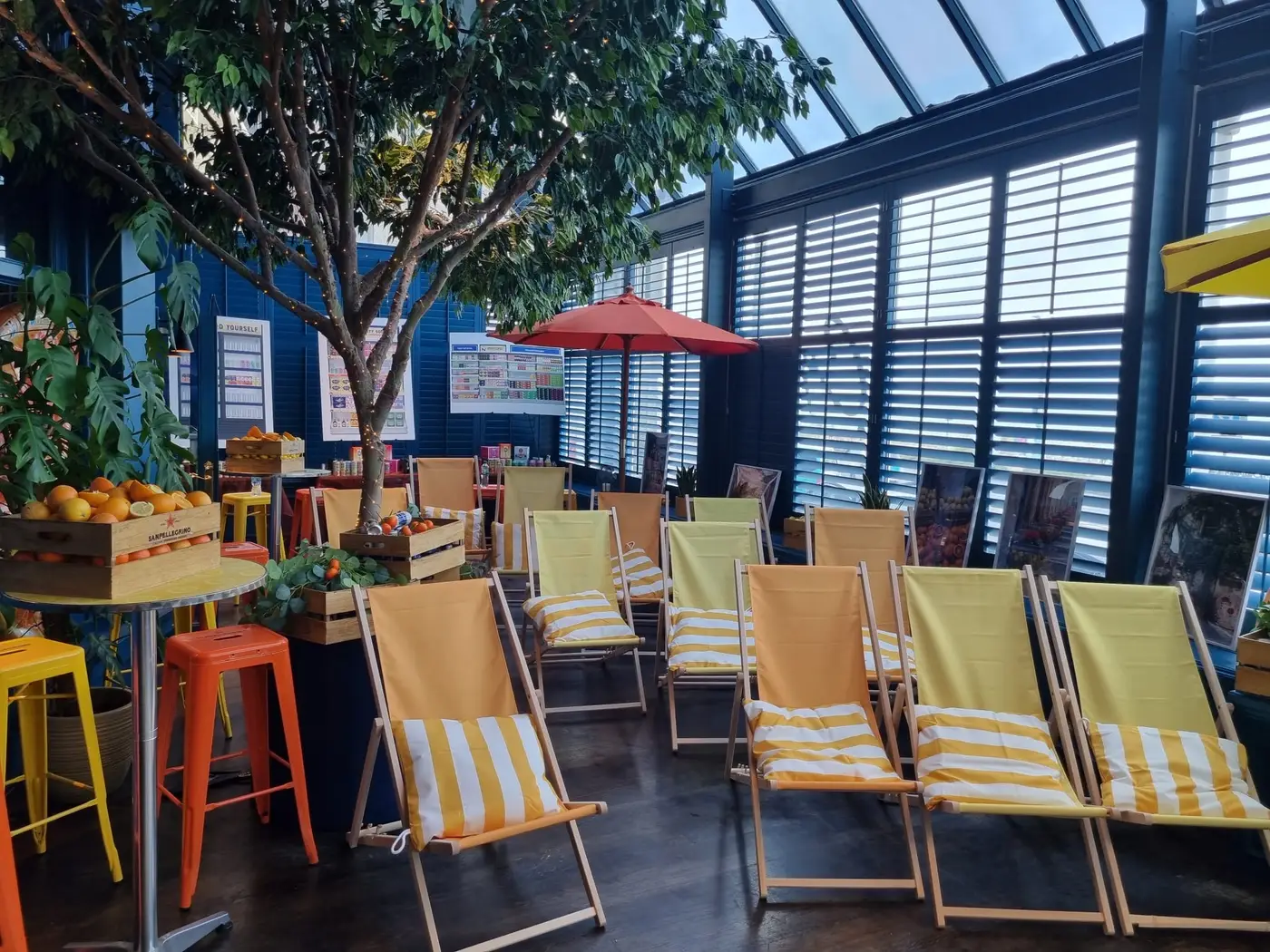 Image of a Sanpellegrino event with deck chairs